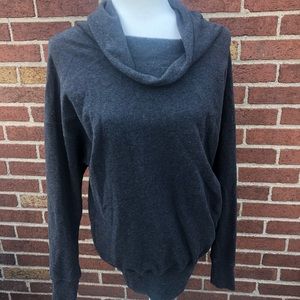 Lucy Activewear Womens Cowl Neck Sweater long Sleeve Gray Size Medium